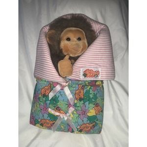 Vintage - Hosung Little Monkey Lost Baby In A Sleeping Bag Puppet Plush